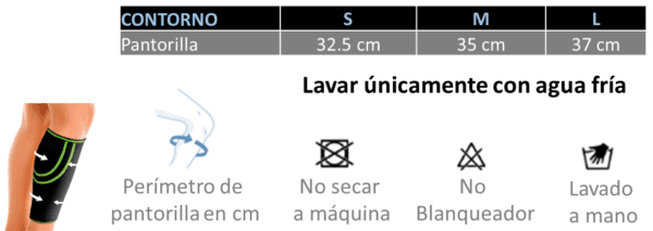 Tablademedidaspantorilla.png Pantorrillera deportiva