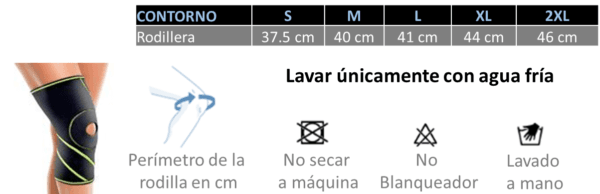 Tablademedidasrodillera.png Rodillera deportiva